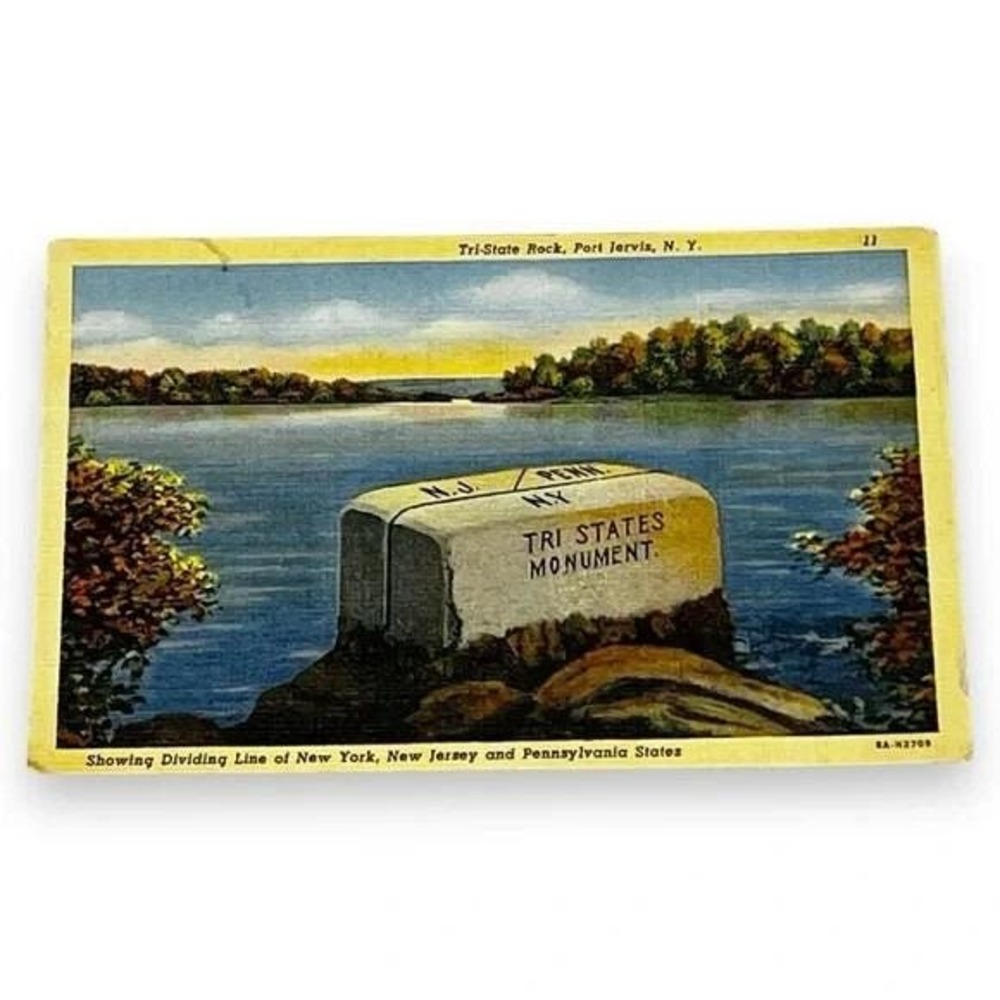 Postcard Tri-State Rock Port Jervis New York c1951 Linen Card C113